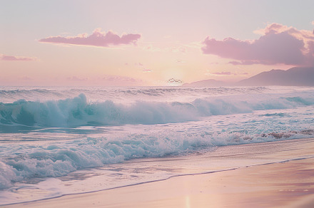 A beach scene with waves crashing on, a Photo by Iftikhar Alam