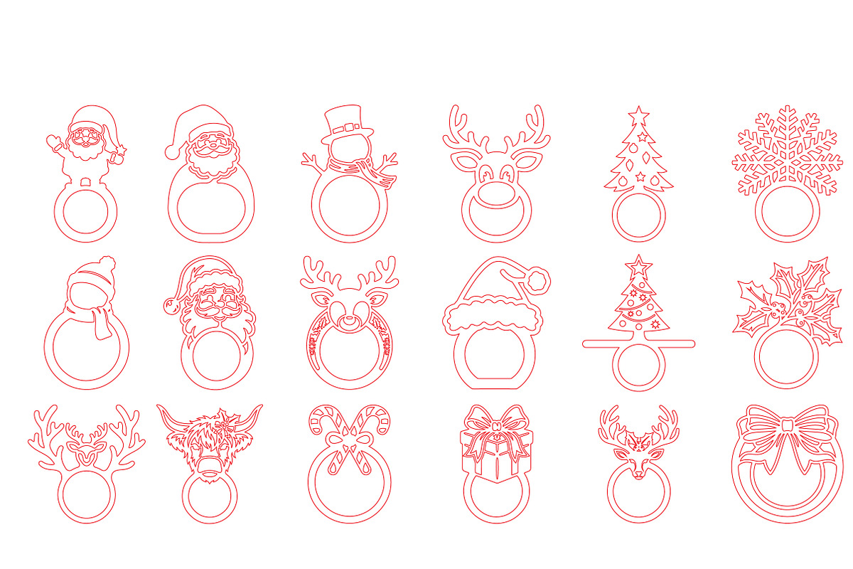 Christmas Napkin Rings Laser Cut SVG, an Object Graphic by DreamCafeArt (Photo 7 of 7)