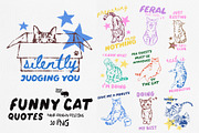 Hand-Drawn Funny Cat Quotes, an Object Graphic by Lazy Cat (Thumbnail 1 of 8)