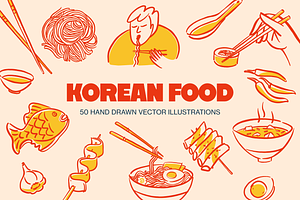 Korean Food Vector Illustrations