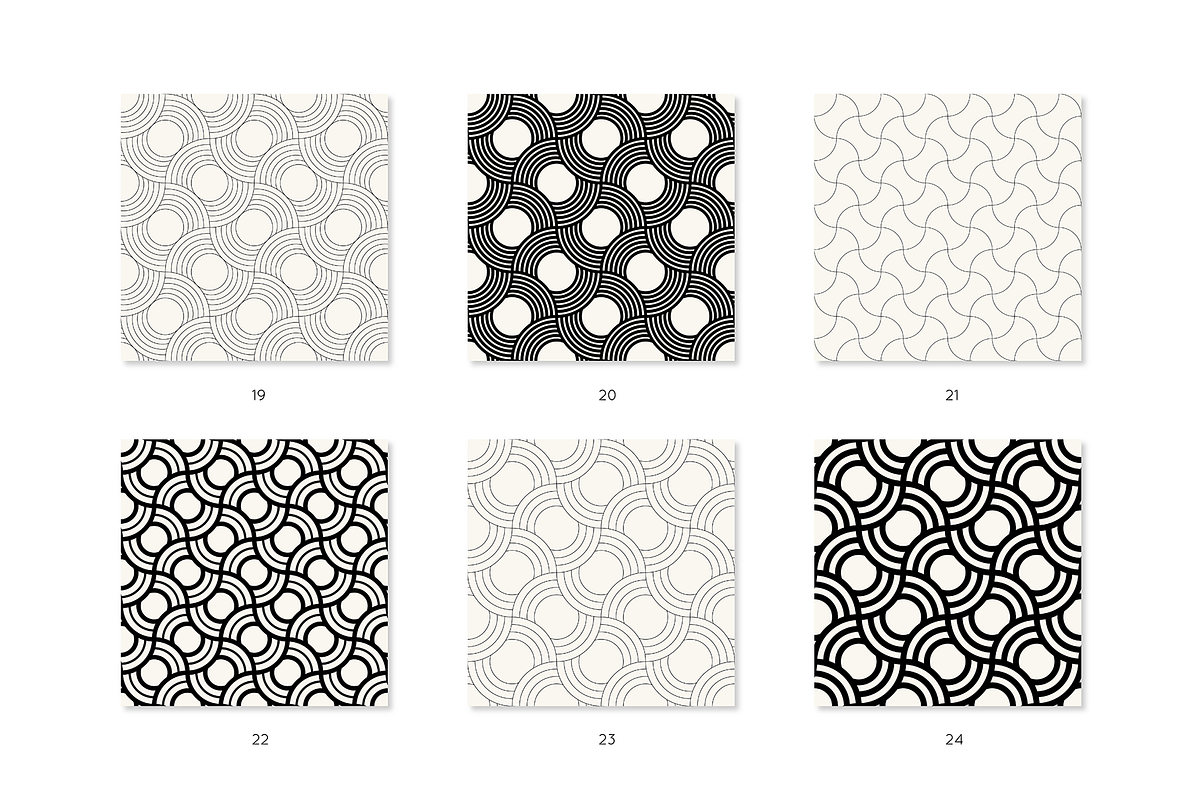 Concentric Seamless Patterns Bundle, a Pattern Graphic by Curly_Pat (Photo 7 of 15)