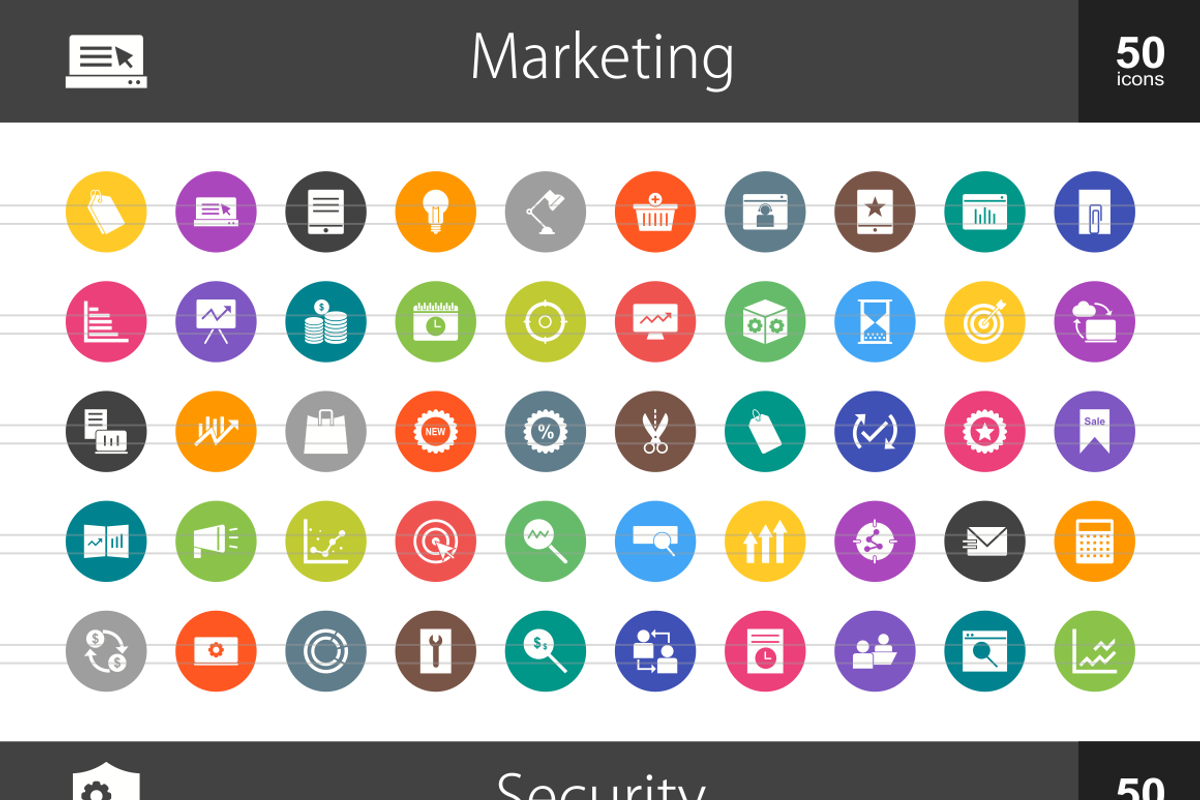 1000 Flat Round Icons (V4) preview 2