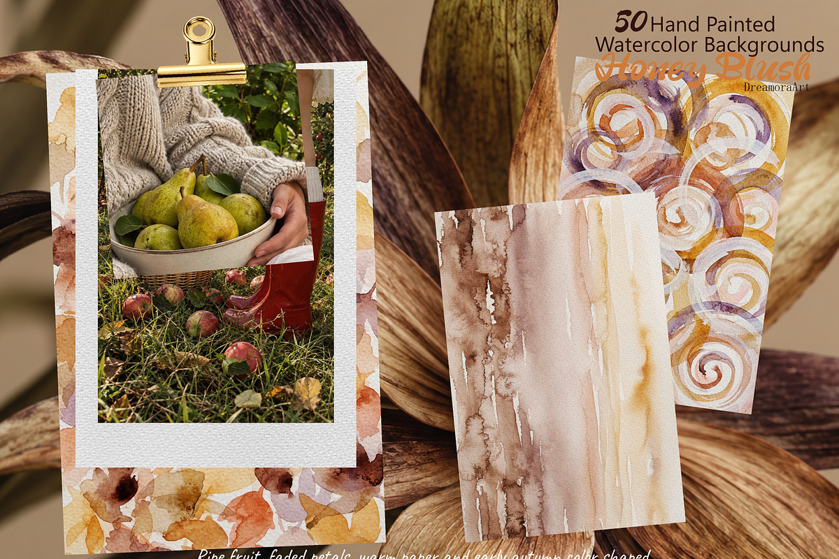 50 Warm Watercolor Backgrounds Pack, a Background Graphic by DreamoraArt (Photo 6 of 6)