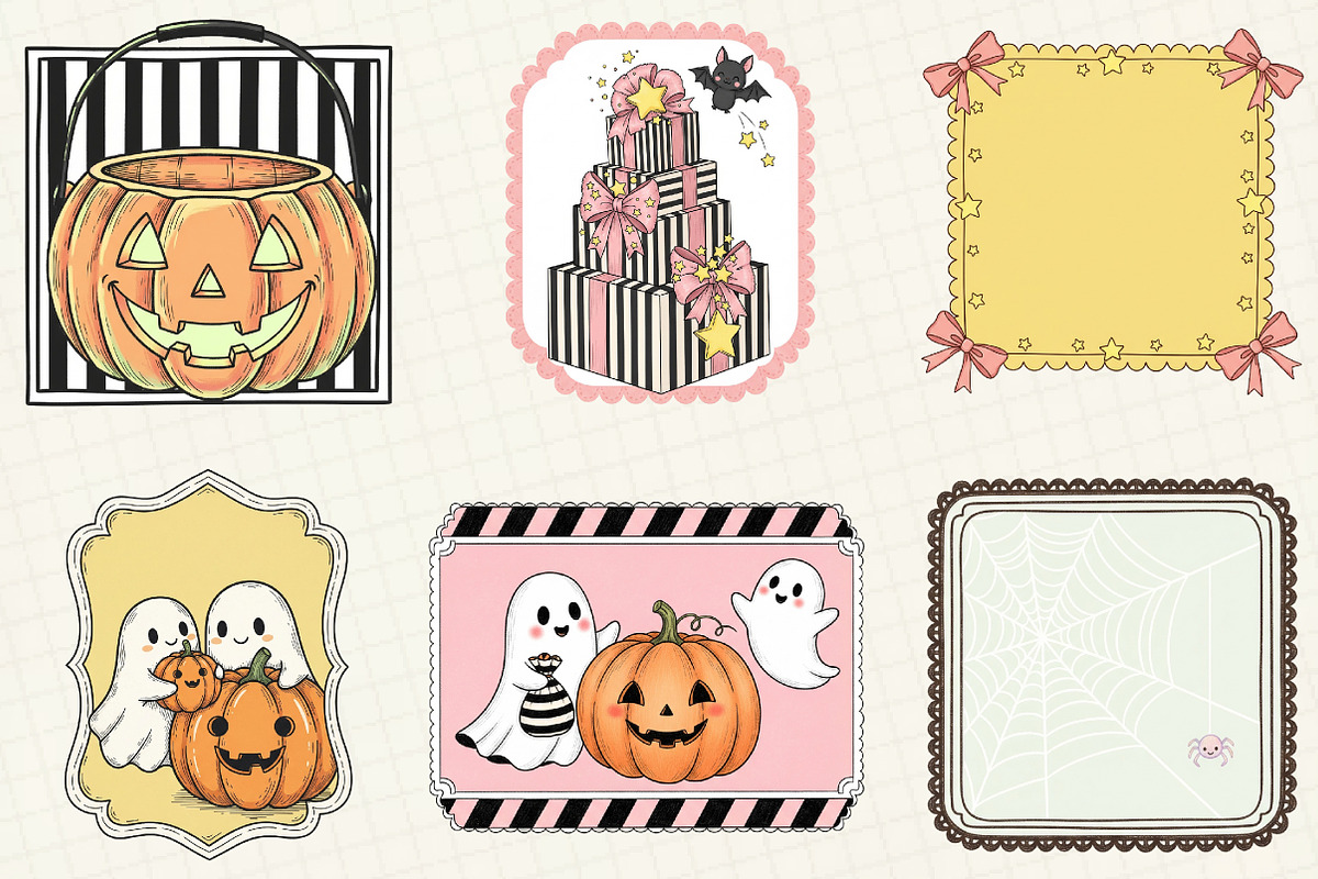 Cute Halloween Frame Sublimation, an Illustration by OK Design (Photo 2 of 5)