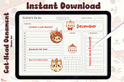 Cute Cat-Head Ornament Sticker Set, an Illustration by Dori Debreceni draws (Thumbnail 4 of 4)