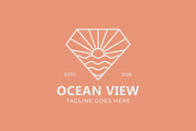 Ocean view sunset diamond logo, a Branding & Logo Template by Signatoro (Thumbnail 2 of 3)