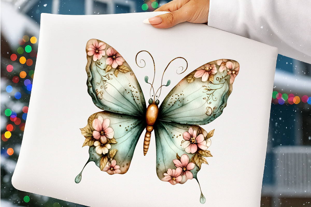Whimsical Spring Butterfly Clipart, an Illustration by SinaCreation (Photo 6 of 11)