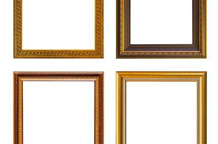 Gold frame elegant vintage isolated containing frame, gold, and wall, an Abstract Photo by Casanowe-studio