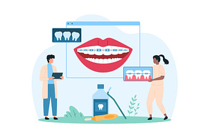 Smile dental braces orthodontic, an Object Illustration by Flashvector
