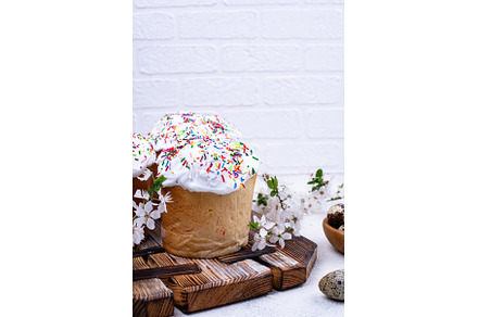 Traditional Easter cake kulich with, a Holiday Photo by Yulia Furman