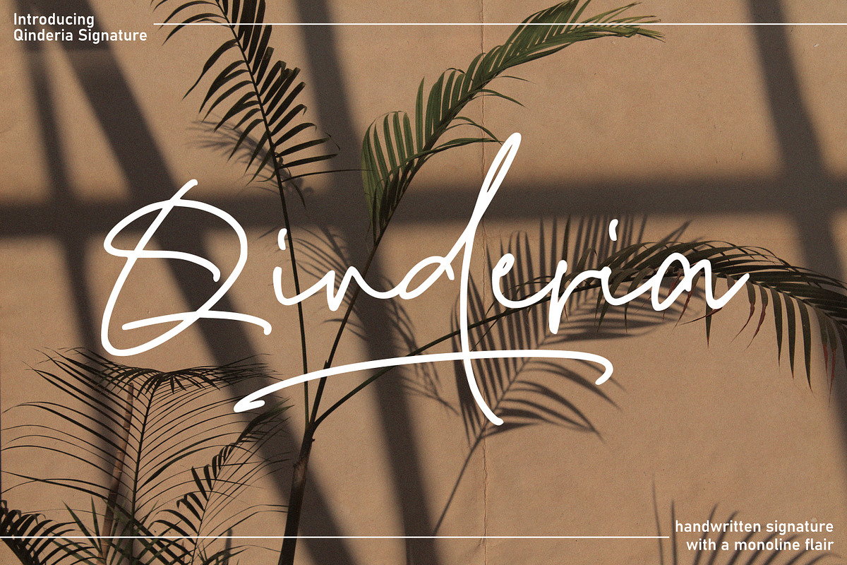 Qinderia - Handwritten Signature, a Script Font by tebaltipislab (Photo 1 of 10)