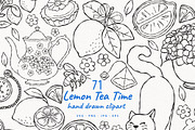 Lemon Tea Time Wedding Line Art, a Food Illustration by TitaLivingArt (Thumbnail 1 of 9)