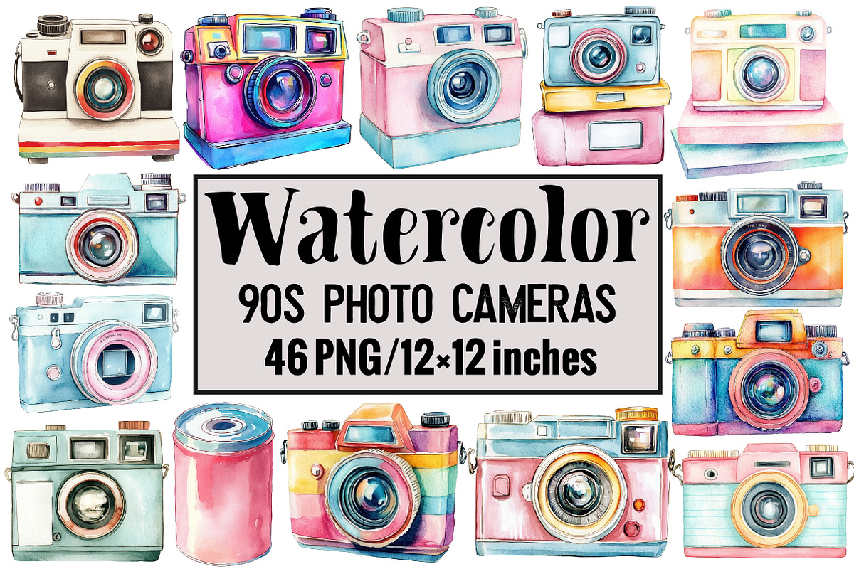 90s Photo Cameras, an Illustration by Design Market (Photo 1 of 3)