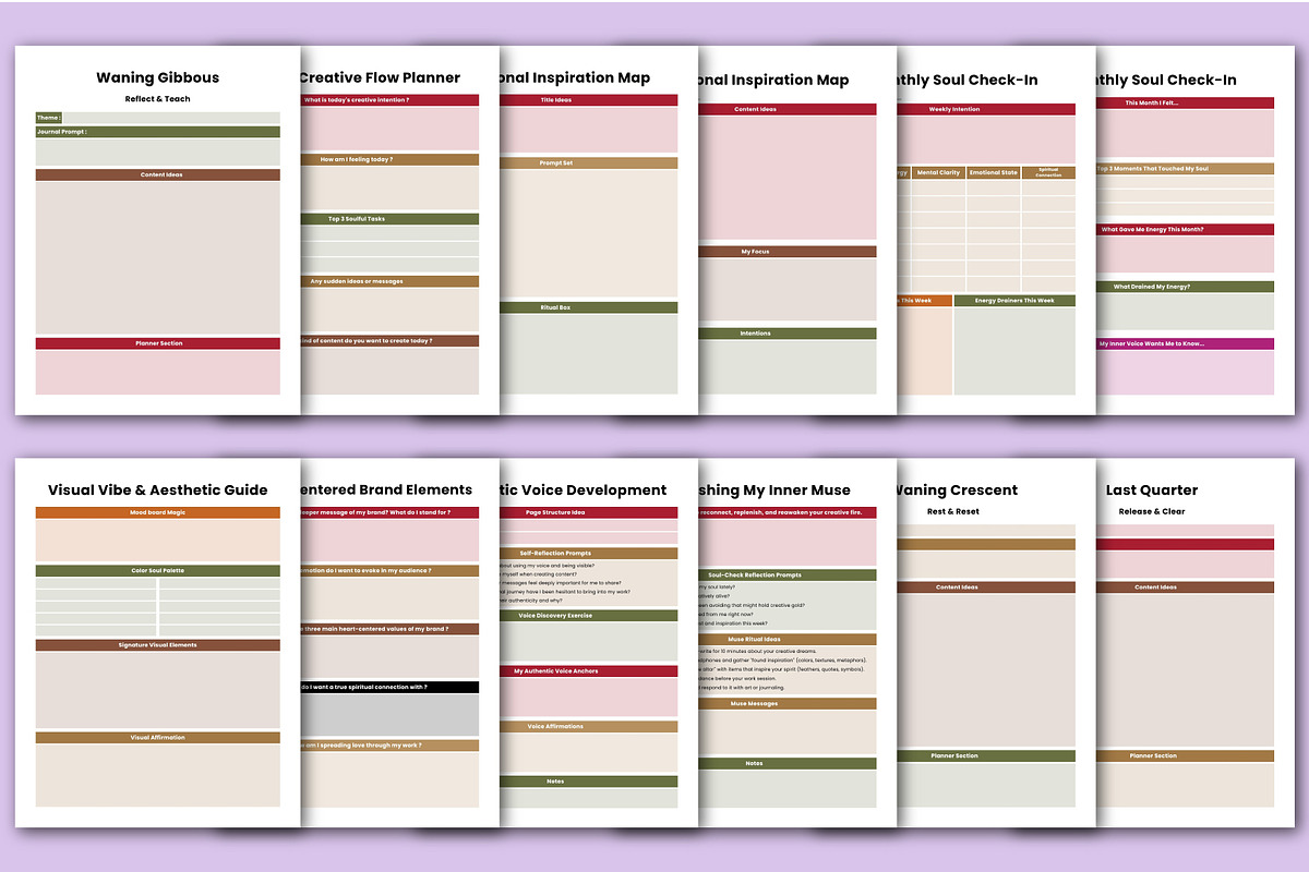 2026 Soulful Content Creator Planner, a Stationery Template by Designmela01 (Photo 4 of 5)