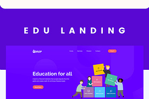 Drop Education Website Template PSD