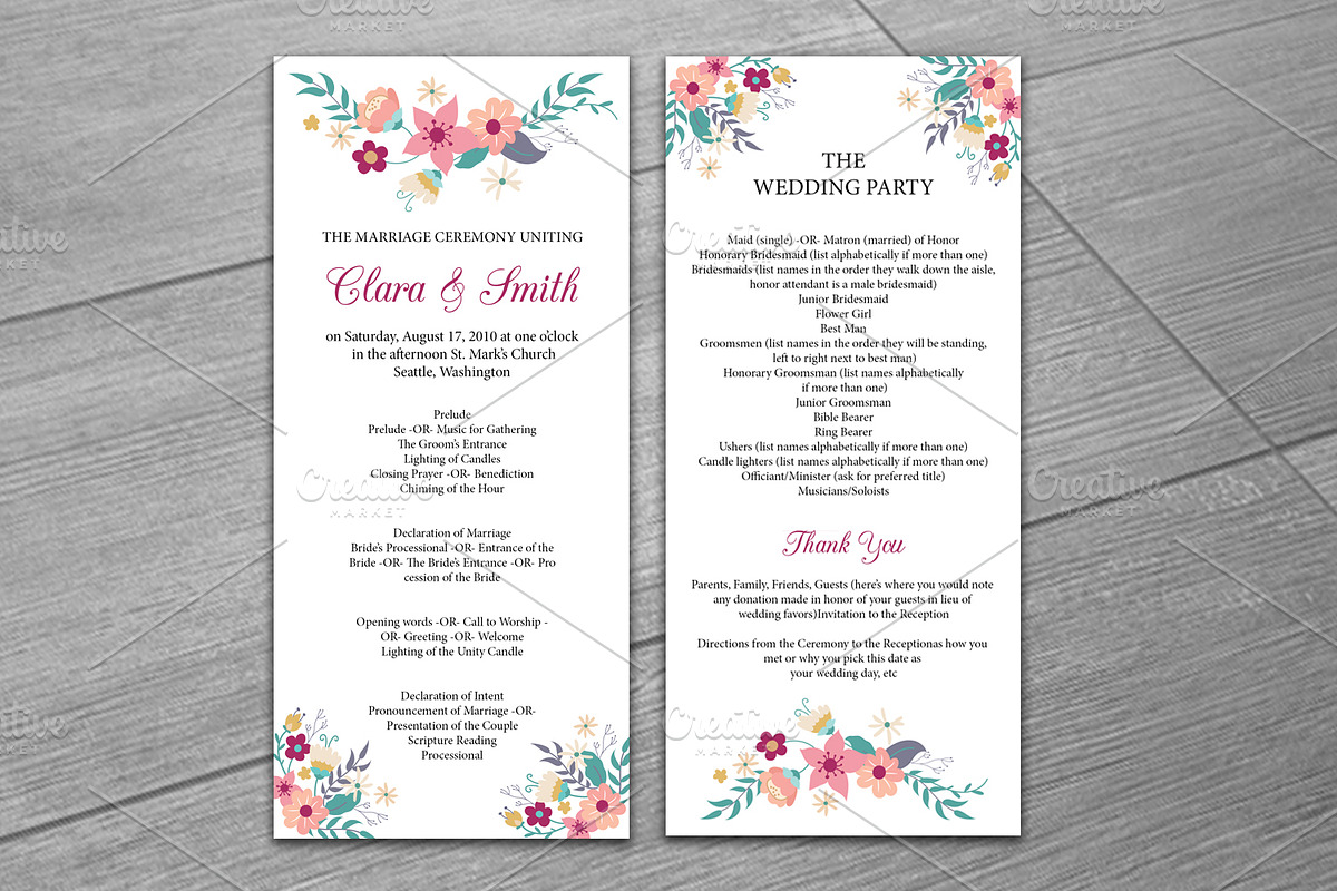 Wedding Program Template, an Invitation Template by retrographix (Photo 1 of 4)
