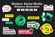 Modern Social Media Stickers, an Object Graphic by Pitchlook.Studio (Thumbnail 1 of 3)
