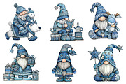 Christmas Blue Gnomes Clipart, an Illustration by Dream Creation (Thumbnail 3 of 7)