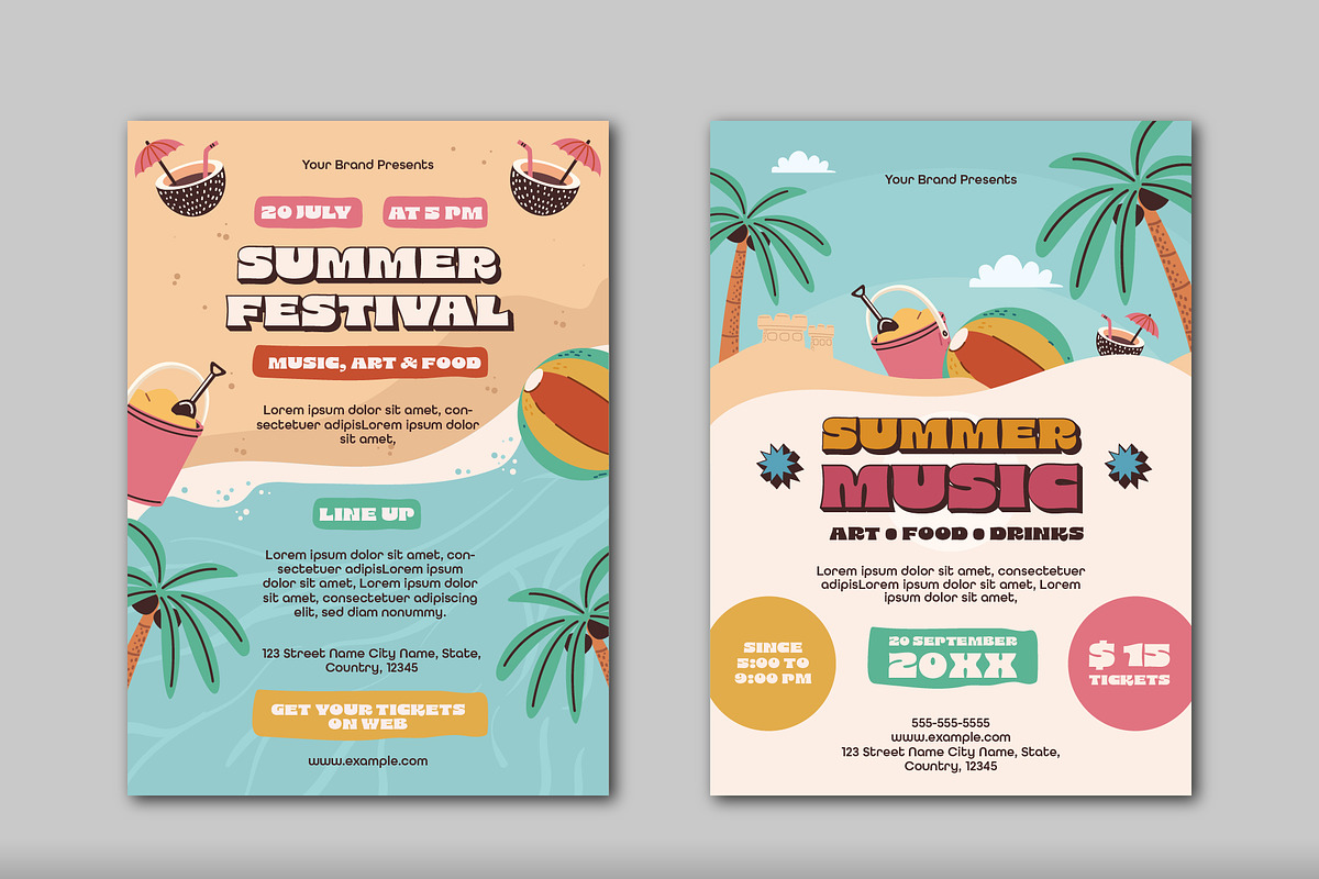 Summer Music Festival Flyer, a Templates & Theme by studiogstock (Photo 1 of 3)