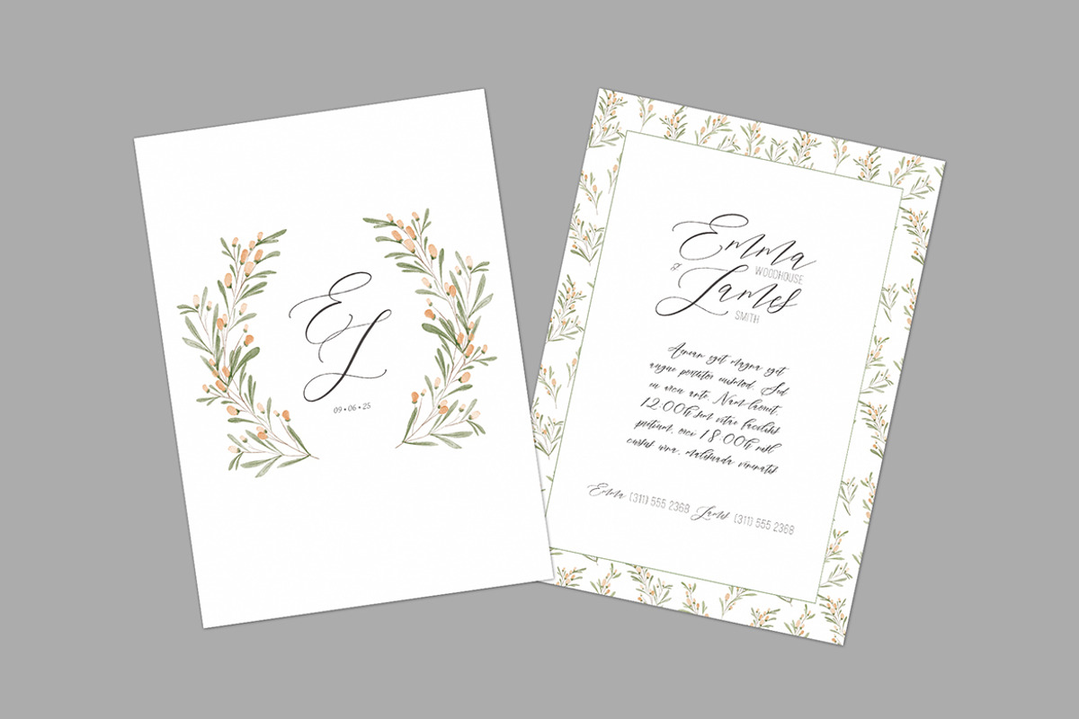 Elegant Botanical Wedding Stationery, an Invitation Template by McLittle Stock (Photo 2 of 6)