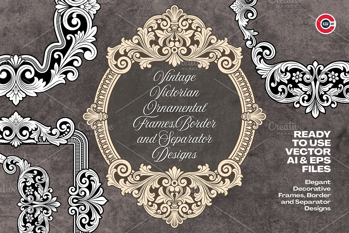 Vintage Victorian Ornamental Frames, a Decorative Illustration by C-Kav (Photo 1 of 7)
