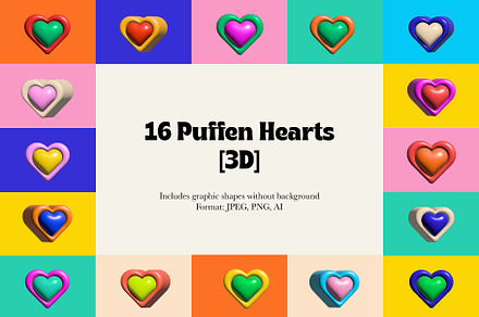 Puffen | 3D Hearts Graphics