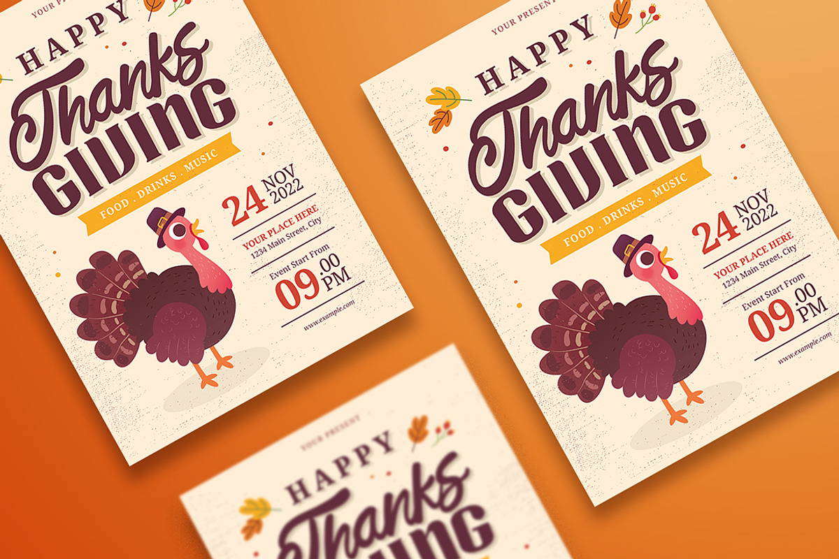 Thanksgiving Flyer Template, a Flyer Template by Esui Studio (Photo 3 of 3)
