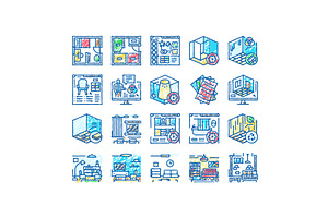 interior designer office icons hand, an Object Illustration by pikepicture