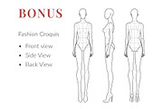 Female Fashion Flats Templates, a Person Illustration by Shorena Fashion Draws (Thumbnail 7 of 8)