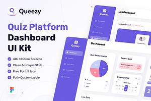 Queezy Dashboard - Quiz Dashboard UI, an UI Kit Template by dhuhacreative