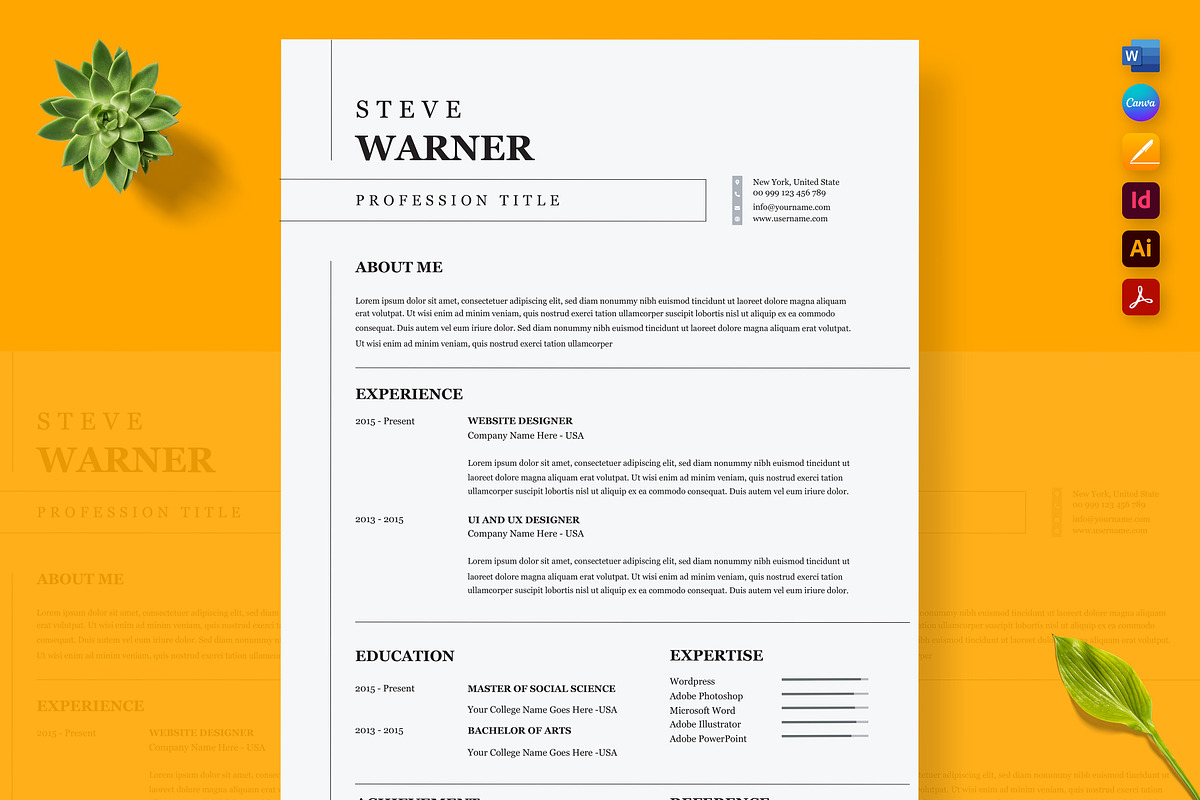 Tailored USA & NYC Resume Design, a Resume Template by Nur Designer (Photo 2 of 4)