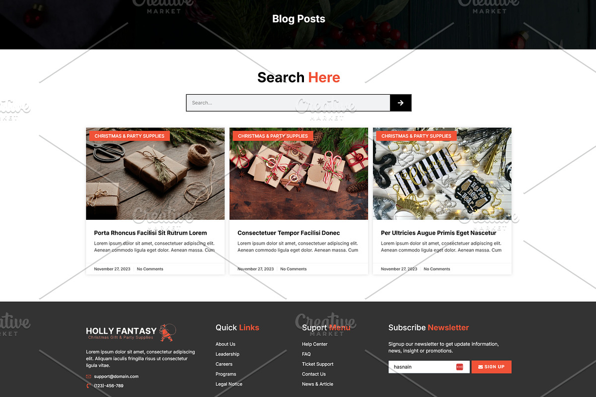Christmas Gifts & New Year Party, a WordPress Template by HasnainDEV (Photo 4 of 5)