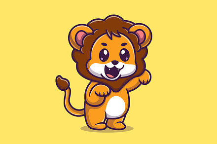 Cute Baby Lion Cartoon Illustration, an Animal Illustration by Catalyst Labs