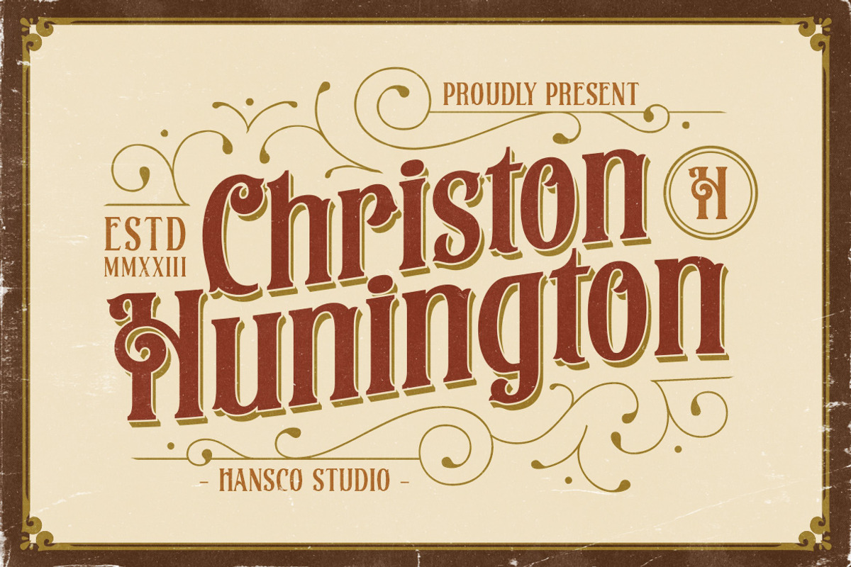 Christon Hunington Vintage Font, a Serif Font by HansCo Studio (Photo 1 of 13)