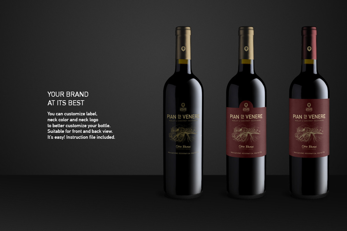 Premium Red Wine Mockup, a Product Mockup by ShinyPixel (Photo 3 of 4)