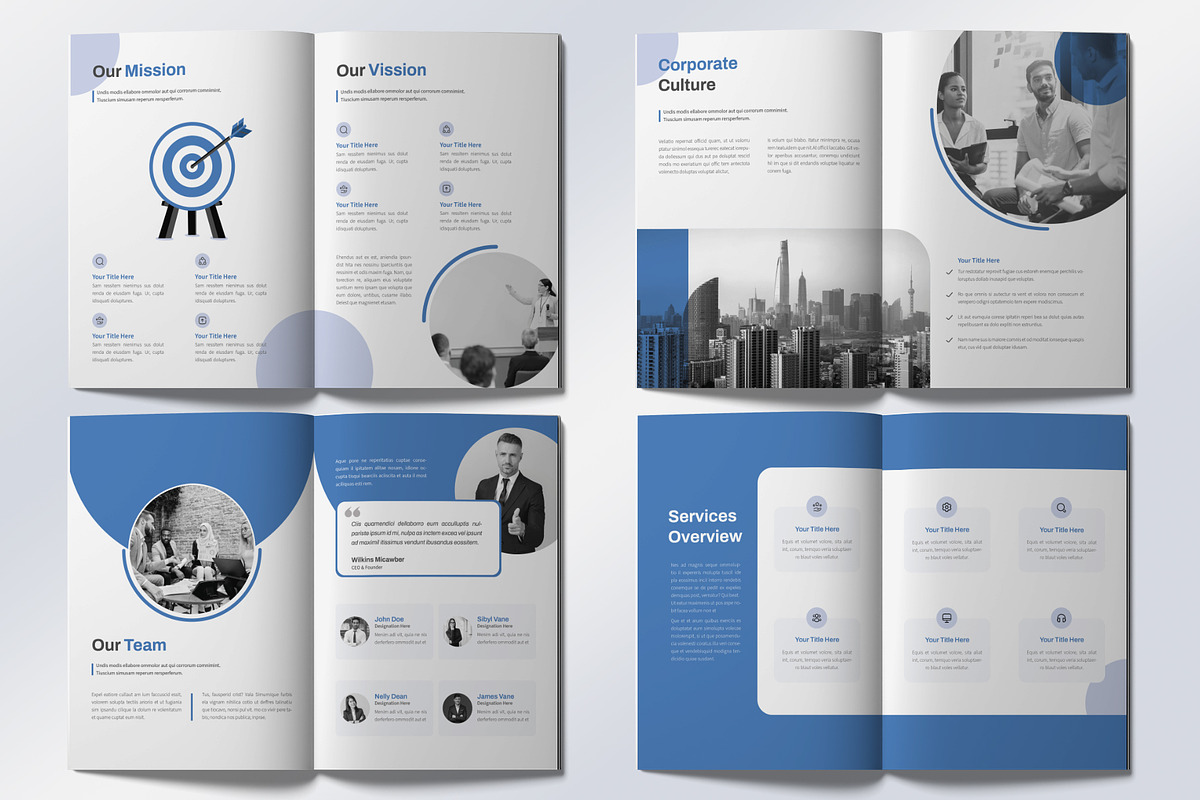 Corporate Brochure Layout with Blue, a Brochure Template by graphypix (Photo 6 of 8)