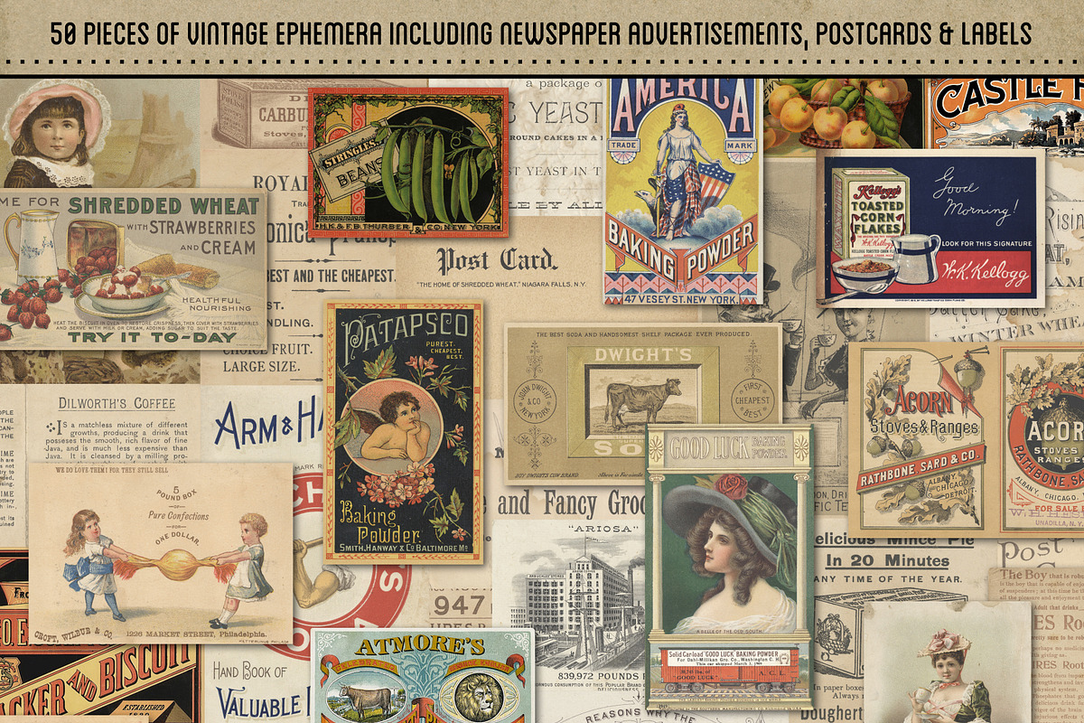 Vintage Ephemera - Grocery 2, an Object Graphic by Lucky Girl Creative (Photo 2 of 4)