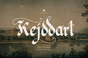 Kejddart | Blackletter Typeface, a Blackletter Font by Denustudios (Thumbnail 1 of 12)