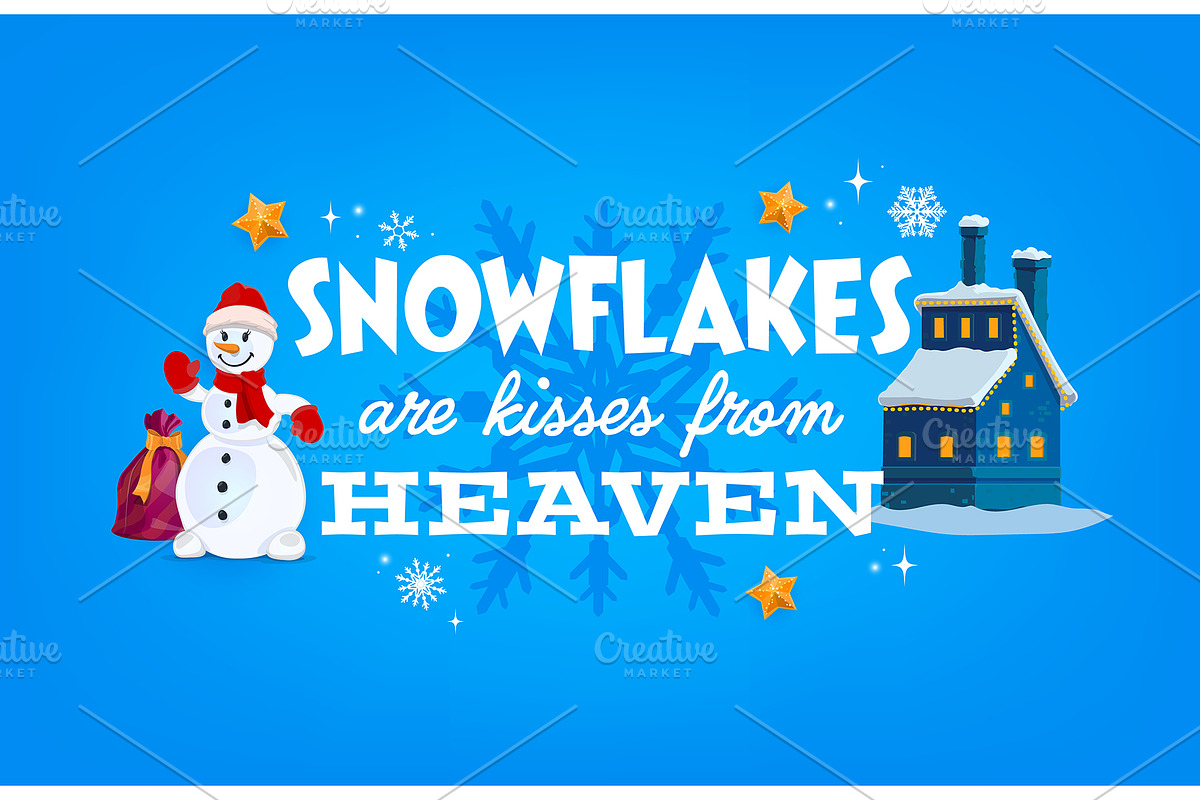 Snowflakes are kisses from heaven, an Illustration by Vector Tradition (Photo 1 of 3)