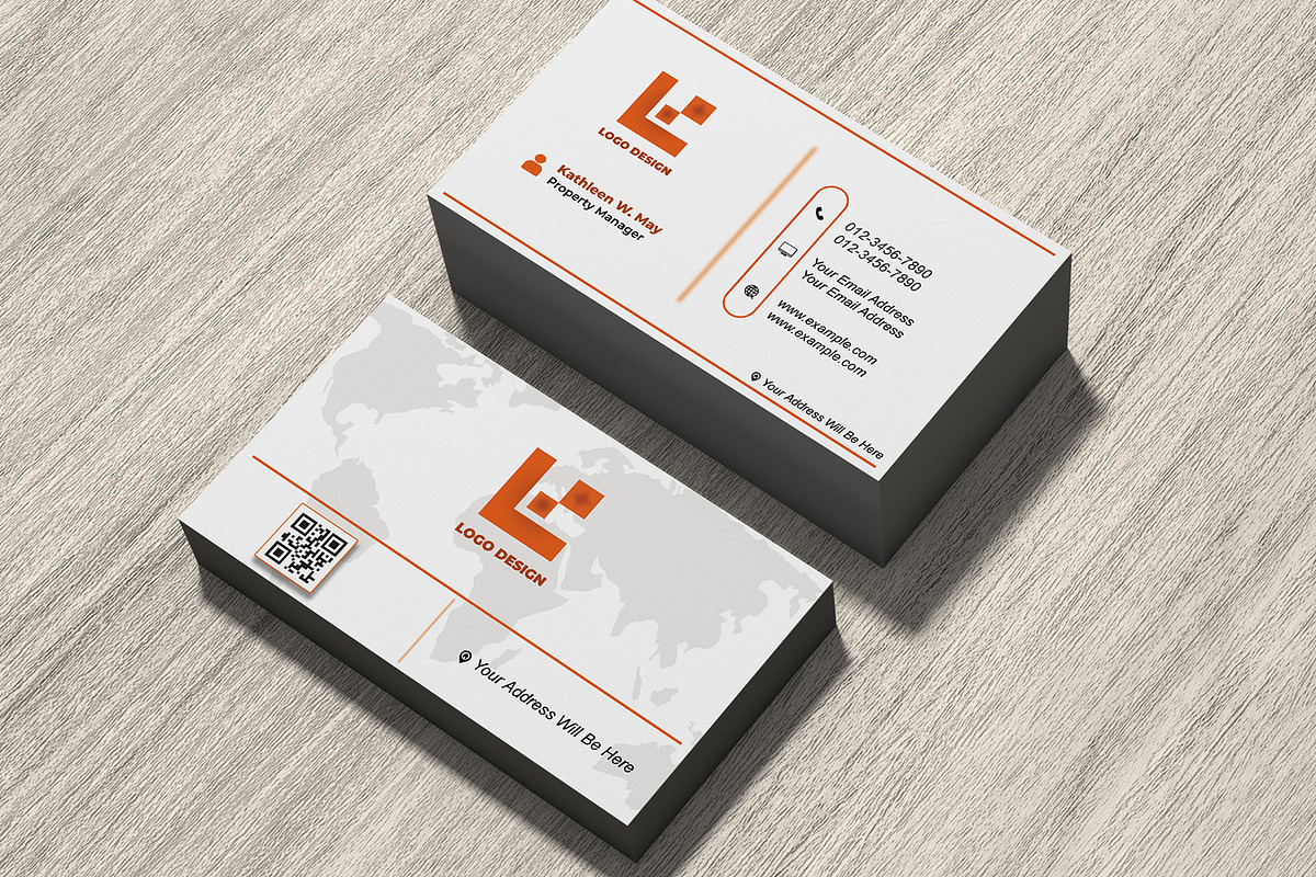 Monochrome Business Card PSD preview 5