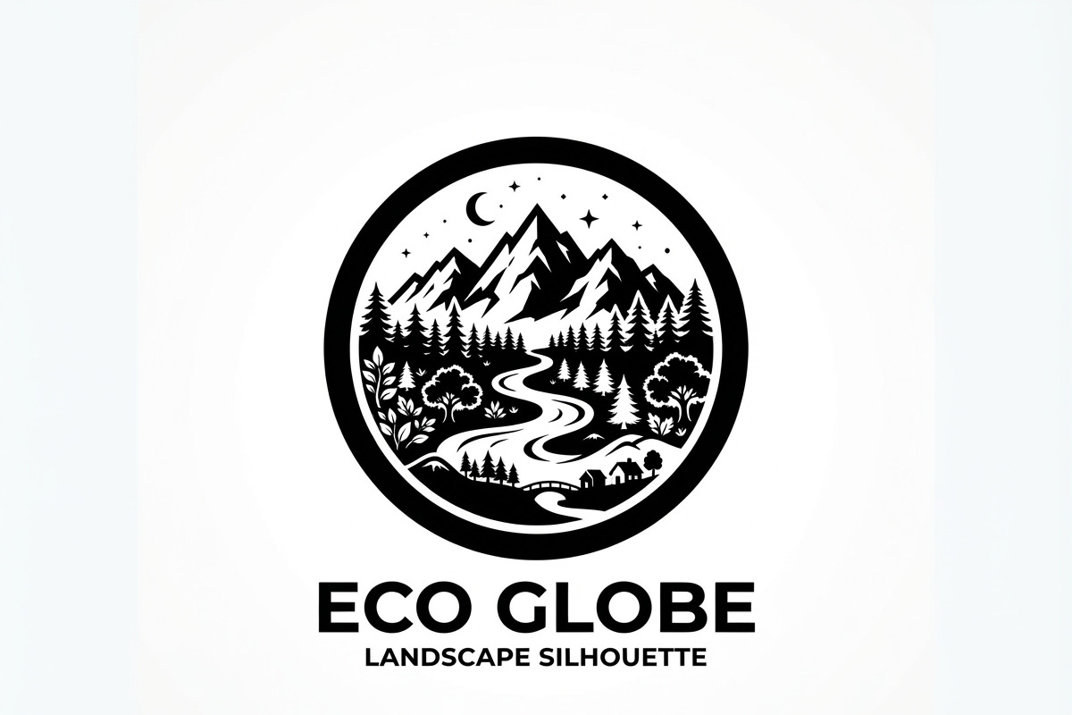 60 Eco Globe Landscape Silhouette, a Technology Illustration by Amazin_art (Photo 3 of 49)