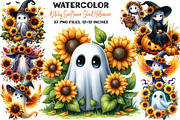 Witchy Sunflower Ghost Halloween, an Illustration by DreamArtGraphic (Thumbnail 1 of 5)