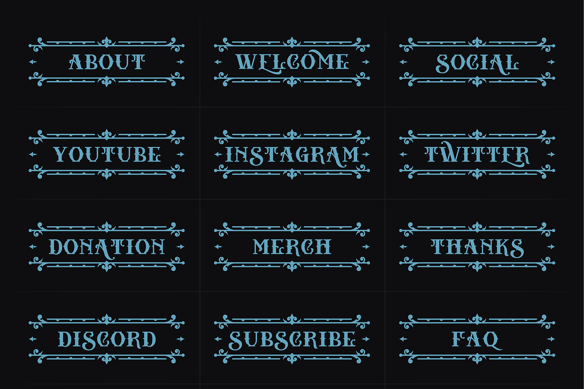 Victorian | 18 Twitch Panels, a Social Media Template by SageDsgn (Photo 4 of 6)