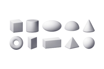 3d set of white simple figures, an Object Illustration by Abscent