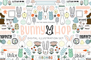 Bunny Hop Easter Illustrations, an Illustration by On the Mark Designs (Thumbnail 1 of 2)