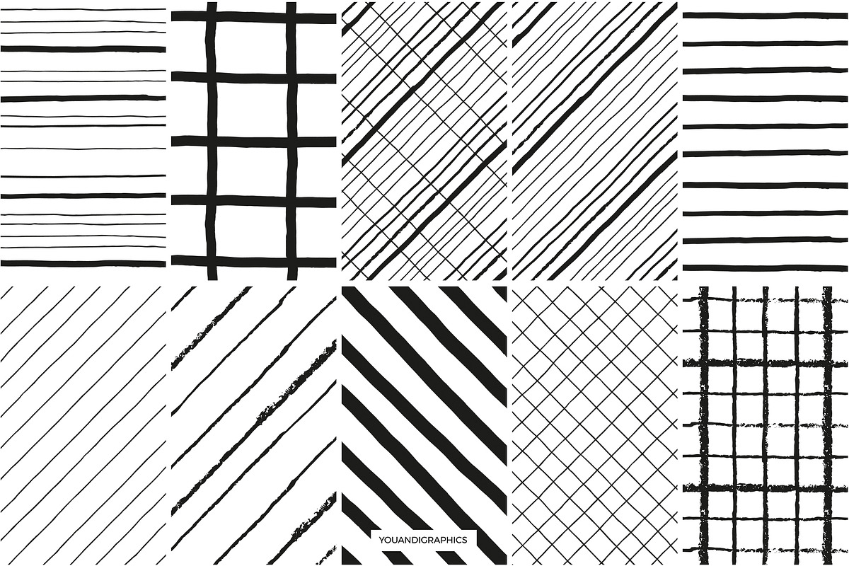 Grids & Lines Seamless Patterns, a Pattern Graphic by Youandigraphics (Photo 10 of 12)