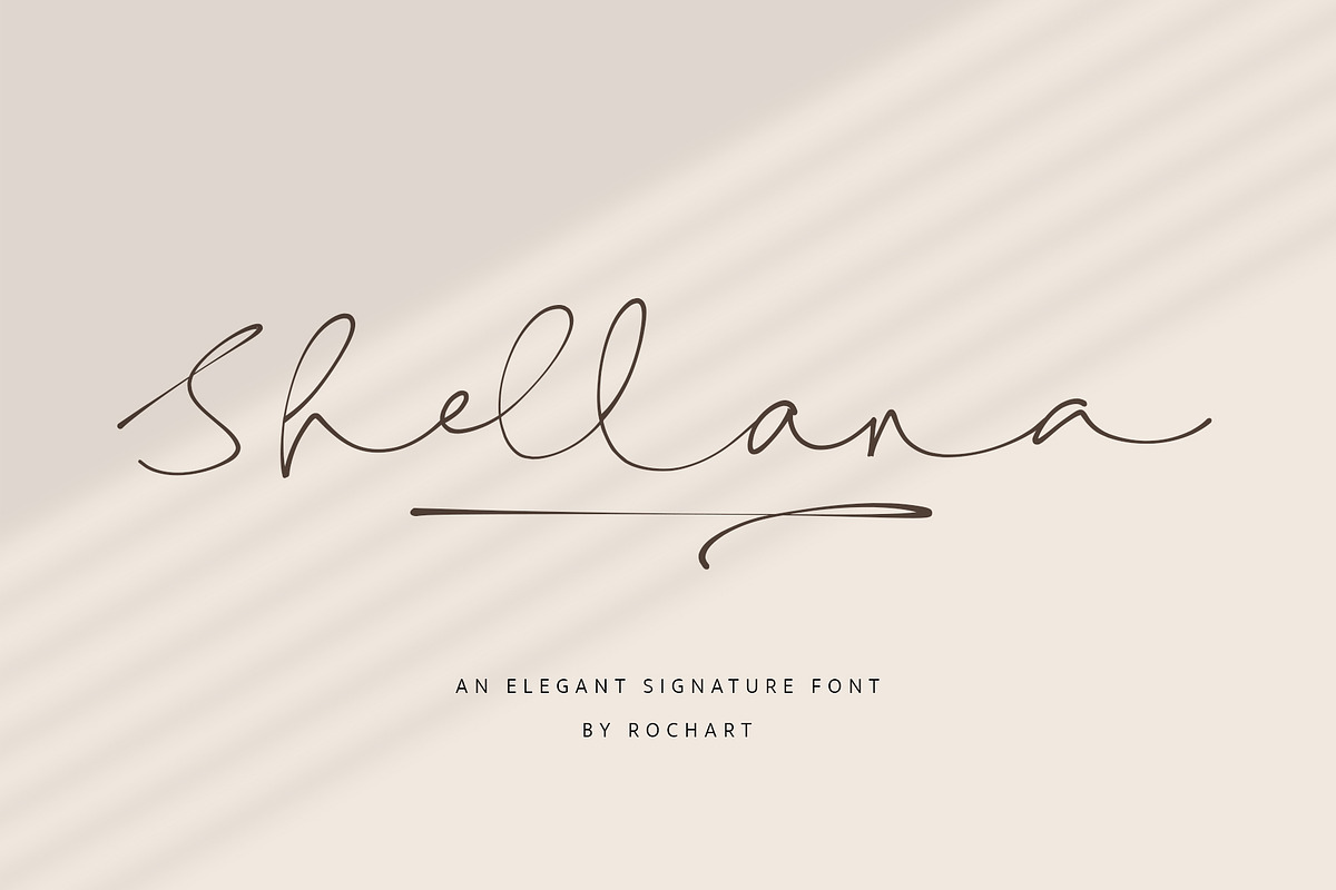 Shellana || Elegant Signature Font, a Script Font by Rochart (Photo 1 of 11)