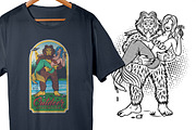 Outdoor Adventure Logo with Bigfoot, an Animal Illustration by Moloko88 (Thumbnail 2 of 2)