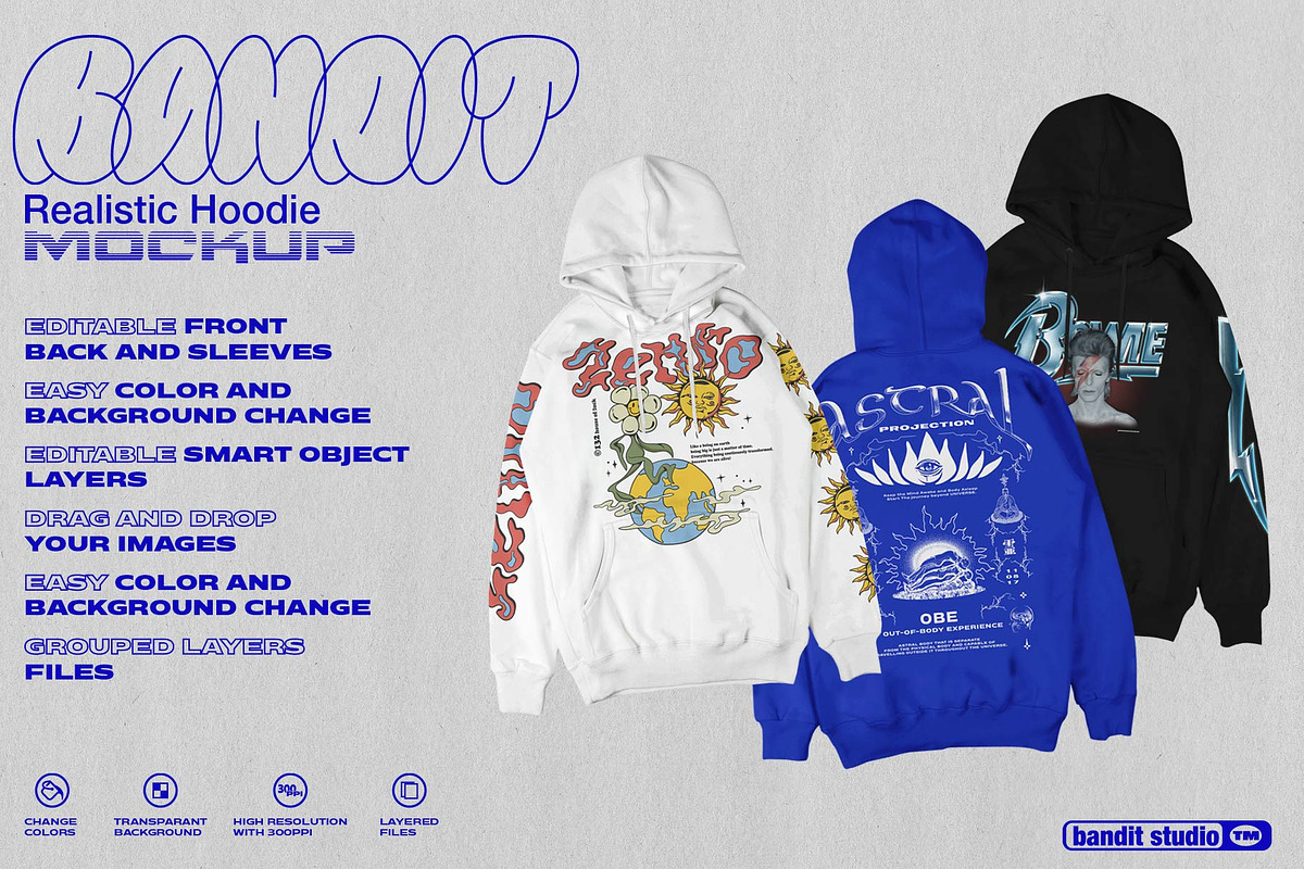 REALISTIC PULLOVER HOODIE, a Hoody Mockup by Easybandits (Photo 4 of 4)