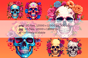 Skulls'n'Roses Vector Illustrations, an Object Illustration by TheBlackPixelCo (Thumbnail 2 of 9)